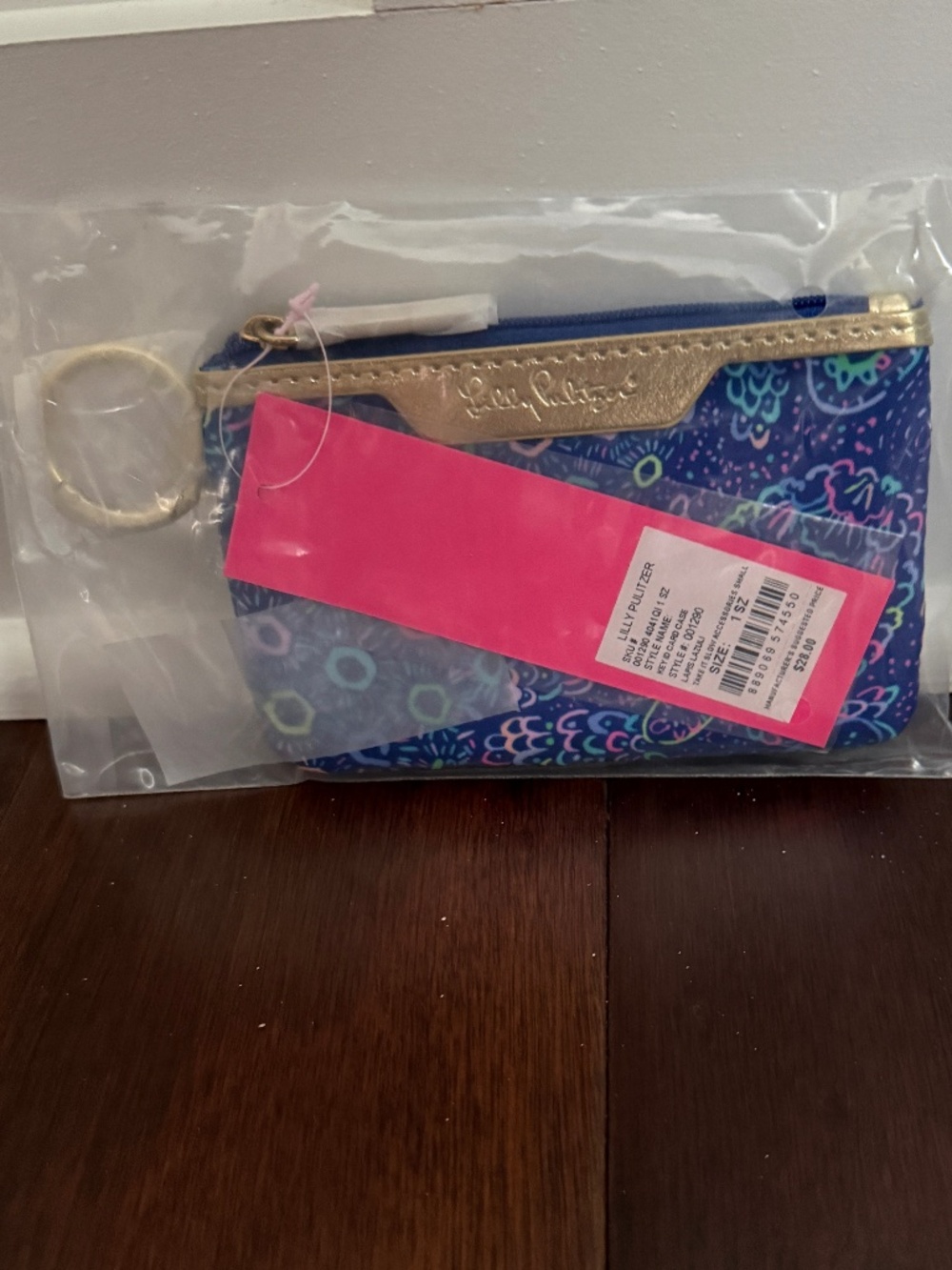 NIP Lilly Pulitzer Key ID card case in Lapis Lazuli Take it Slow